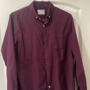 Mens slim soft wash maroon shrit
